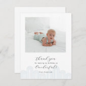 Blue Korean Dol eerste verjaardagsfoto bedankt (Voorkant / Achterkant)