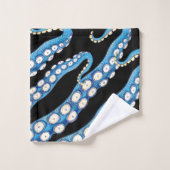 Blue Kraken Octopus Tentacles Art Bad Handdoek (Wasdoekje)
