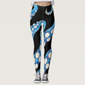 Blue Kraken Octopus Tentacles Art Leggings (Voorkant)
