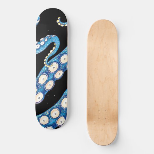 Blue Kraken Octopus Tentacles Art Persoonlijk Skateboard (Voorkant)