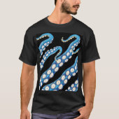 Blue Kraken Octopus Tentacles Art T-shirt (Voorkant)