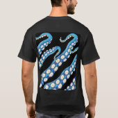 Blue Kraken Octopus Tentacles Art T-shirt (Achterkant)