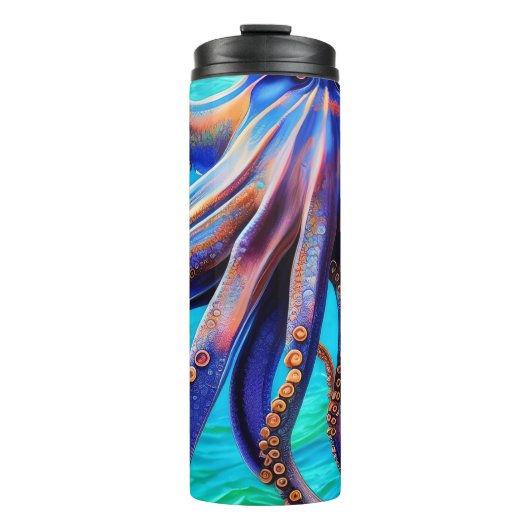 Blue Kraken Octopus Tentacles Thermosbeker (Voorkant)