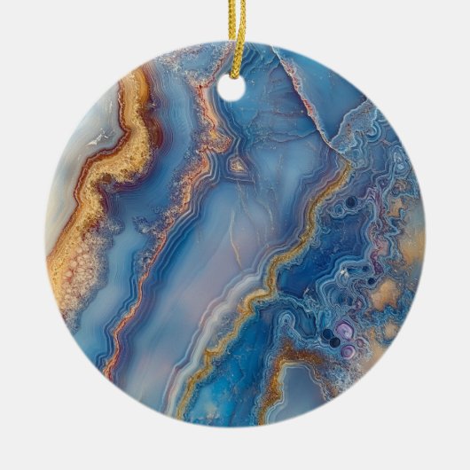 Blue Lace Agate Keramisch Ornament (Voorkant)