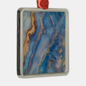 Blue Lace Agate Metalen Ornament (Rechts)