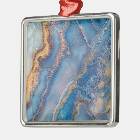 Blue Lace Agate Metalen Ornament (Links)