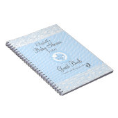 Blue Lace-Baby shower Guest Book Notitieboek (Rechterzijde)