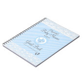 Blue Lace-Baby shower Guest Book Notitieboek (Linkerzijde)