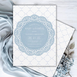 Blue Lace  Baby shower Kaart
