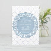 Blue Lace  Baby shower Kaart (Staand voorkant)