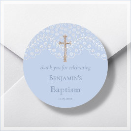 Blue Lace Baptism Hartelijk dank voor uw klassieke Ronde Sticker