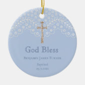 Blue Lace Baptism Keepomwille Ornament (Voorkant)