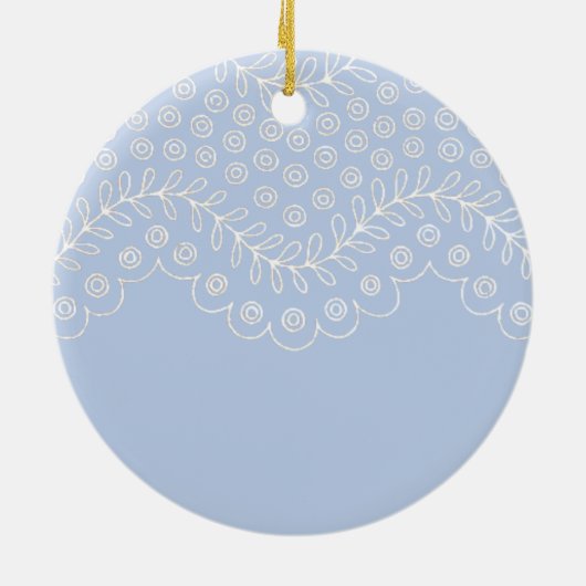 Blue Lace Baptism Keepomwille Ornament (Achterkant)