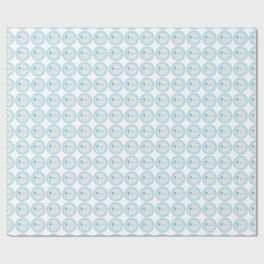 Blue Lace Boy Baptisme Cadeaupapier (Vlak)