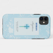 Blue Lace Boy Baptisme Case-Mate iPhone Case (Achterkant (horizontaal))
