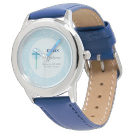 Blue Lace Boy Baptisme Horloge