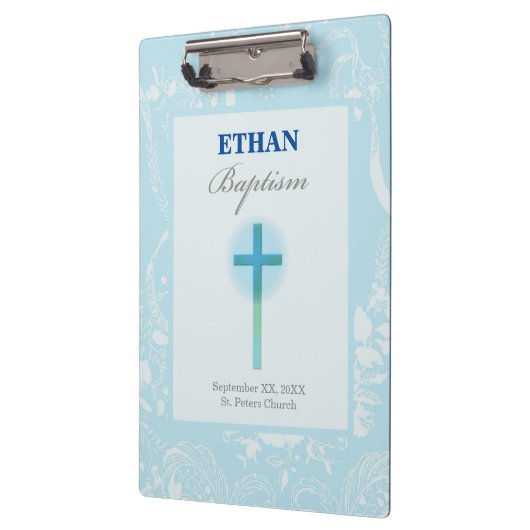 Blue Lace Boy Baptisme Klembord (Links)