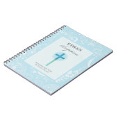 Blue Lace Boy Baptisme Notitieboek (Linkerzijde)