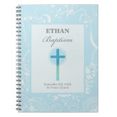 Blue Lace Boy Baptisme Notitieboek (Voorkant)