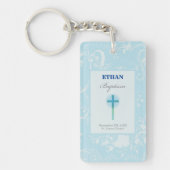 Blue Lace Boy Baptisme Sleutelhanger (Voorkant)
