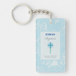 Blue Lace Boy Baptisme Sleutelhanger
