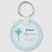 Blue Lace Boy Baptisme Sleutelhanger (Voorkant)