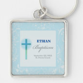 Blue Lace Boy Baptisme Sleutelhanger (Voorkant)
