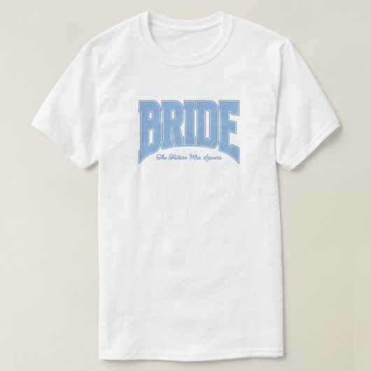 Blue Lace BRIDE Engagement Shower Bach Party T-shirt (Design voorkant)