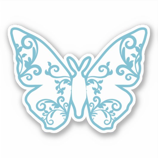 Blue Lace Butterfly Sticker (Voorkant)