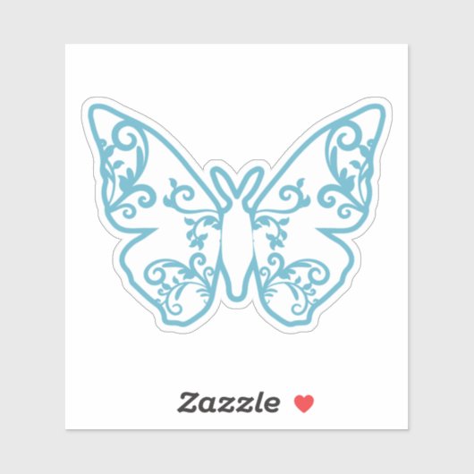 Blue Lace Butterfly Sticker (Vel)