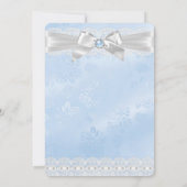 Blue Lace Cross Baptism Christening Kaart (Achterkant)