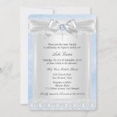 Blue Lace Cross Baptism Christening Kaart (Voorkant)