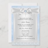 Blue Lace Cross Baptism Christening Kaart (Voorkant)