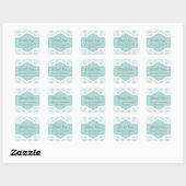 Blue Lace Doily dank u naam Stickers (Vel)