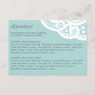 Blue Lace Doily Wedding Directions Behuizing Kaart