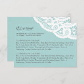 Blue Lace Doily Wedding Directions Behuizing Kaart (Voorkant / Achterkant)
