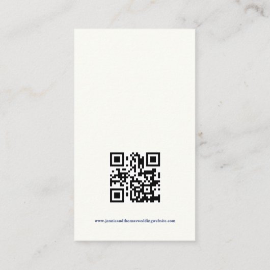 Blue Lace Elegant Wedding Details KAART Visitekaartje (Achterkant)