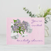 Blue Lace Hydrangea Baby shower Invitation Kaart (Staand voorkant)