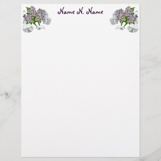 Blue Lace Hydrangea Letterhead Stationery (Voorkant)