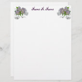 Blue Lace Hydrangea Letterhead Stationery (Voorkant / Achterkant)