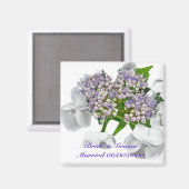 Blue Lace Hydrangea Wedding Magnet (Voorkant / Achterkant)