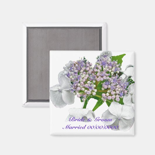 Blue Lace Hydrangea Wedding Magnet (Voorkant / Achterkant)