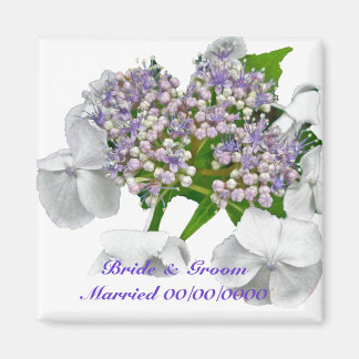 Blue Lace Hydrangea Wedding Magnet