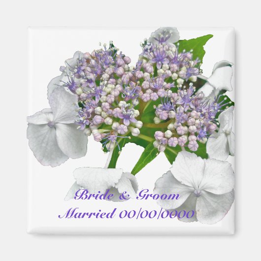 Blue Lace Hydrangea Wedding Magnet (Voorkant)