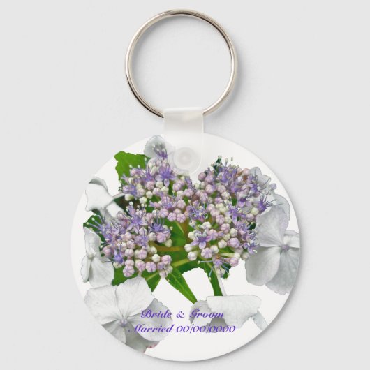 Blue Lace Hydrangea Wedding Sleutelhanger (Voorkant)