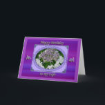 Blue Lace Hydrangea Wife Birthday Kaart<br><div class="desc">Hydrangen worden vaak als ouderwets beschouwd, maar genieten een heropleving. Er zijn twee basissoorten bloemhoofden - lacecap en mophead - en kleuren variëren van wit tot paars met knuppels, blauwe plekken en vreemde "sporten". Ze worden beschouwd als struikgewas en kunnen vrij groot worden. Bloemen in zure bodems neigen naar blauw;...</div>