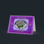 Blue Lace Hydrangea Wife Birthday Kaart<br><div class="desc">Hydrangen worden vaak als ouderwets beschouwd, maar genieten een heropleving. Er zijn twee basissoorten bloemhoofden - lacecap en mophead - en kleuren variëren van wit tot paars met knuppels, blauwe plekken en vreemde "sporten". Ze worden beschouwd als struikgewas en kunnen vrij groot worden. Bloemen in zure bodems neigen naar blauw;...</div>