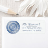 Blue Lace Mandala Wedding Address Etiket (Insitu)