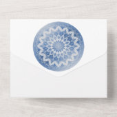 Blue Lace Mandala Wedding All In One Uitnodiging (Achterkant)