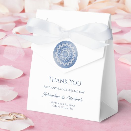 Blue Lace Mandala Wedding Bedankdoosjes (Huwelijk)